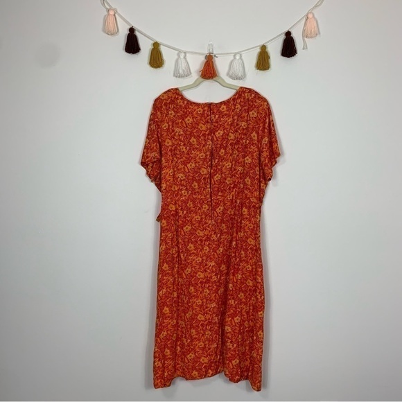Designs Lane Bryant Orange Floral Maxi Dress Size 28 - Picture 14 of 14